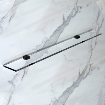 GLASS SHELF GS-2 черный матовый стекло выбеленное